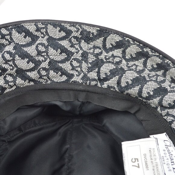 Christian Dior Black Gray Trotter Hat DVC04001 #57 Small Good - Picture 10 of 11